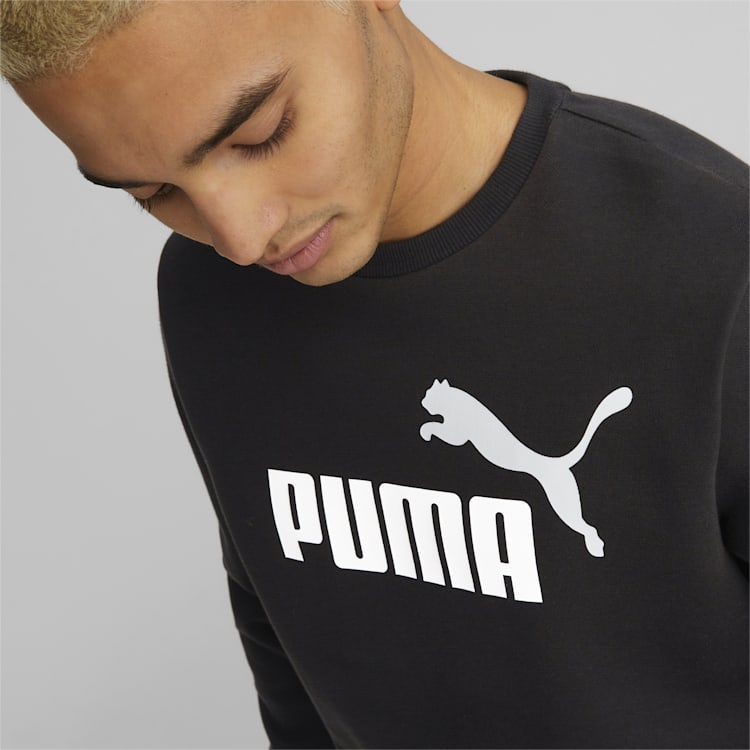 PUMA MENS ESSENTIAL 2 COLOUR BIG LOGO CREW BLACK