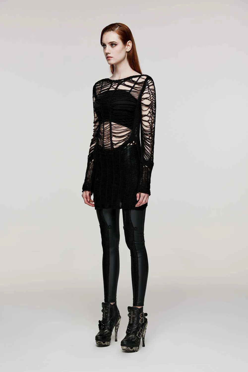 Punk Rave - Punk Sexy Hollow Long Sweater WM-079TMF | Dark Ages