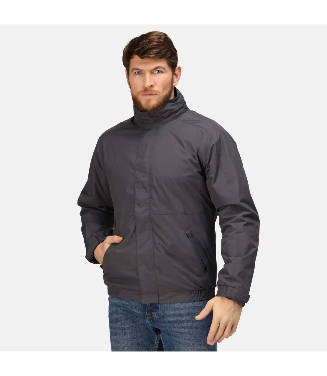 Regatta Mens Dover Waterproof Windproof Jacket (Seal Gray/Black) - UTRW1185