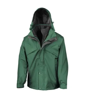 Result Mens 3 In 1 Zip And Clip StormDri Waterproof Windproof Jacket (Bottle Green) - UTBC930