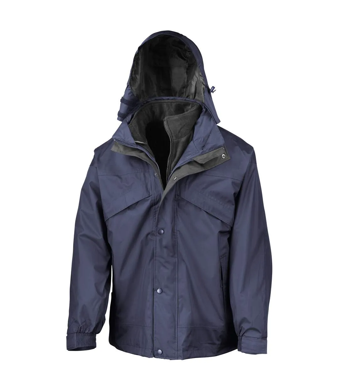 Result Mens 3 In 1 Zip And Clip StormDri Waterproof Windproof Jacket (Navy Blue) - UTBC930