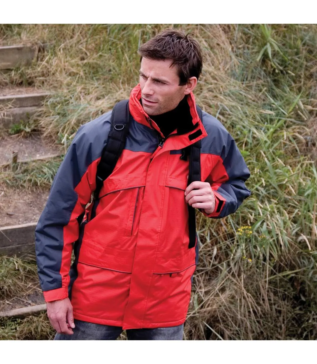 Result Mens Seneca Midweight Performance StormDri Waterproof Windproof Jacket (Red/Anthracite) - UTBC940