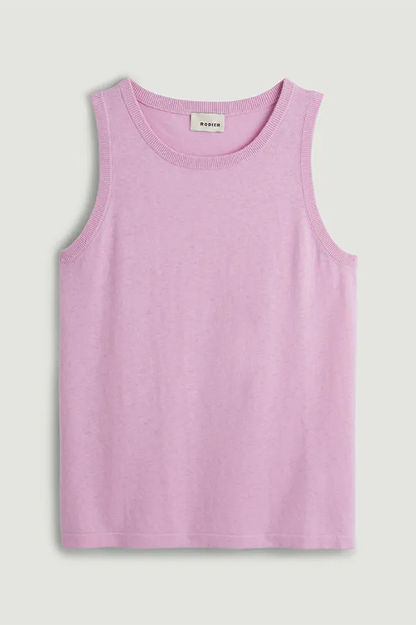 Rodier LIGHT PINK SLEEVELESS LONG SWEATER