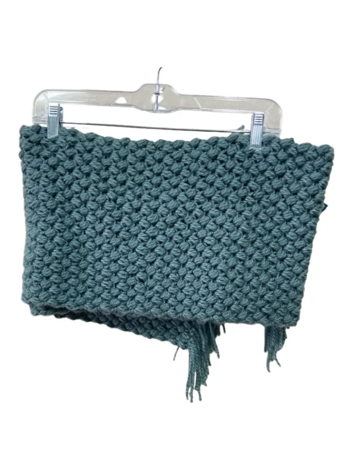 Sage Blue Chunky Knit Fringe Long scarf