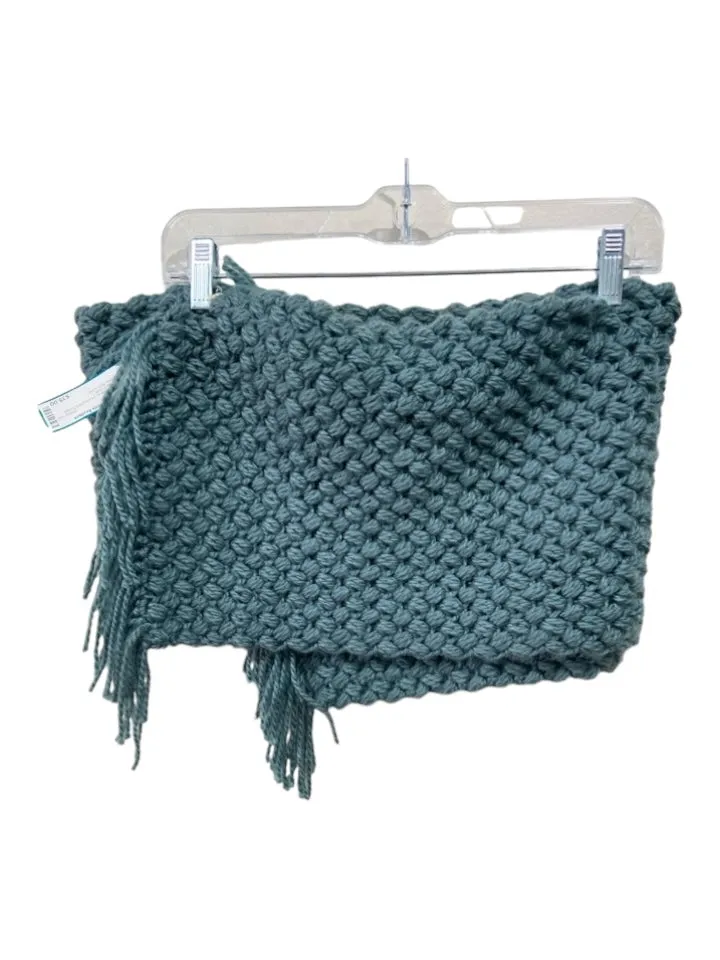 Sage Blue Chunky Knit Fringe Long scarf