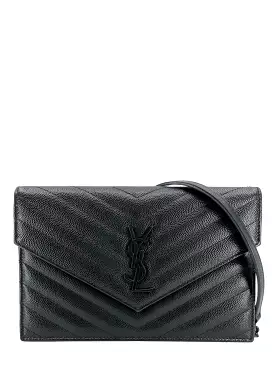 SAINT LAURENT Cassandre Matelasse Envelope Chain Wallet