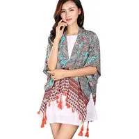 Scarf poncho Beach Cover Up Scarves Loose Casual Shawls Women Cashmere Silk Long Pashmina Large Wrap