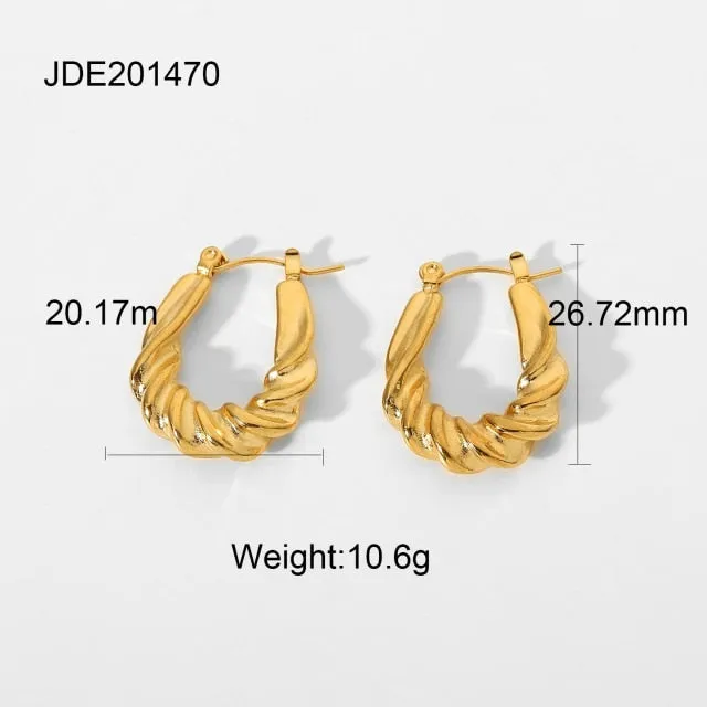 Stainless Steel Chunky Hoop Earrings