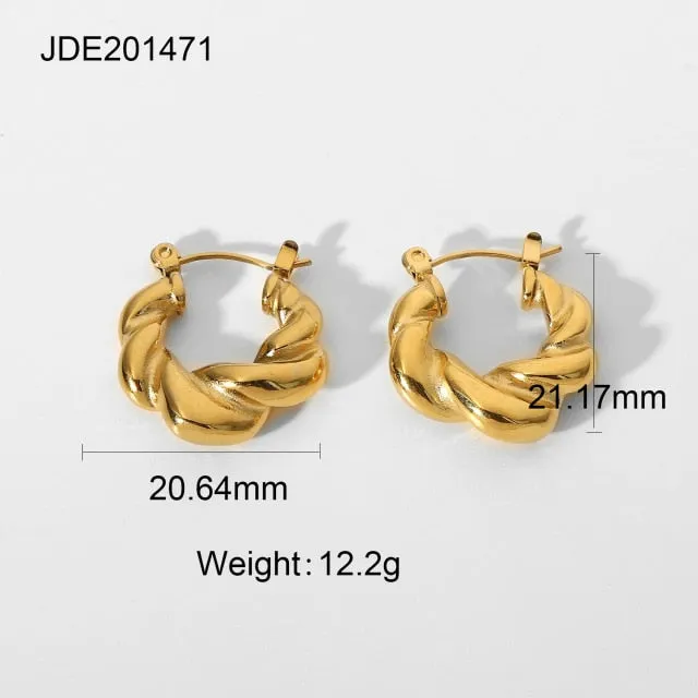 Stainless Steel Chunky Hoop Earrings