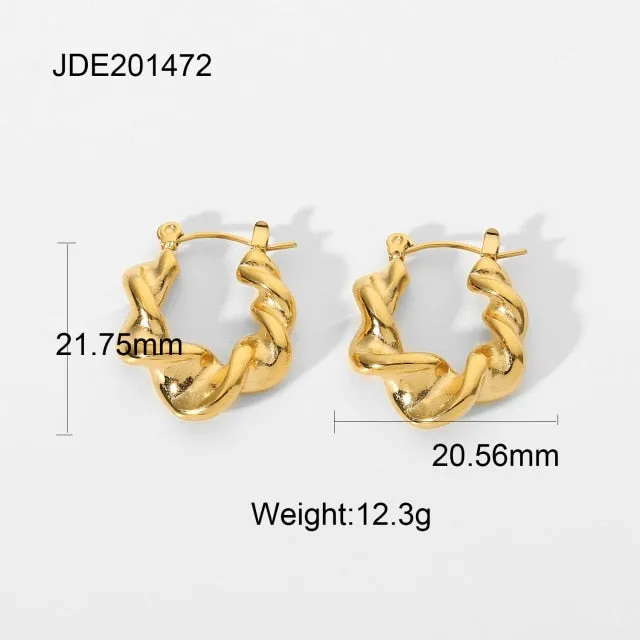 Stainless Steel Chunky Hoop Earrings