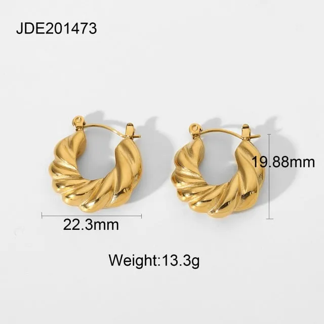 Stainless Steel Chunky Hoop Earrings