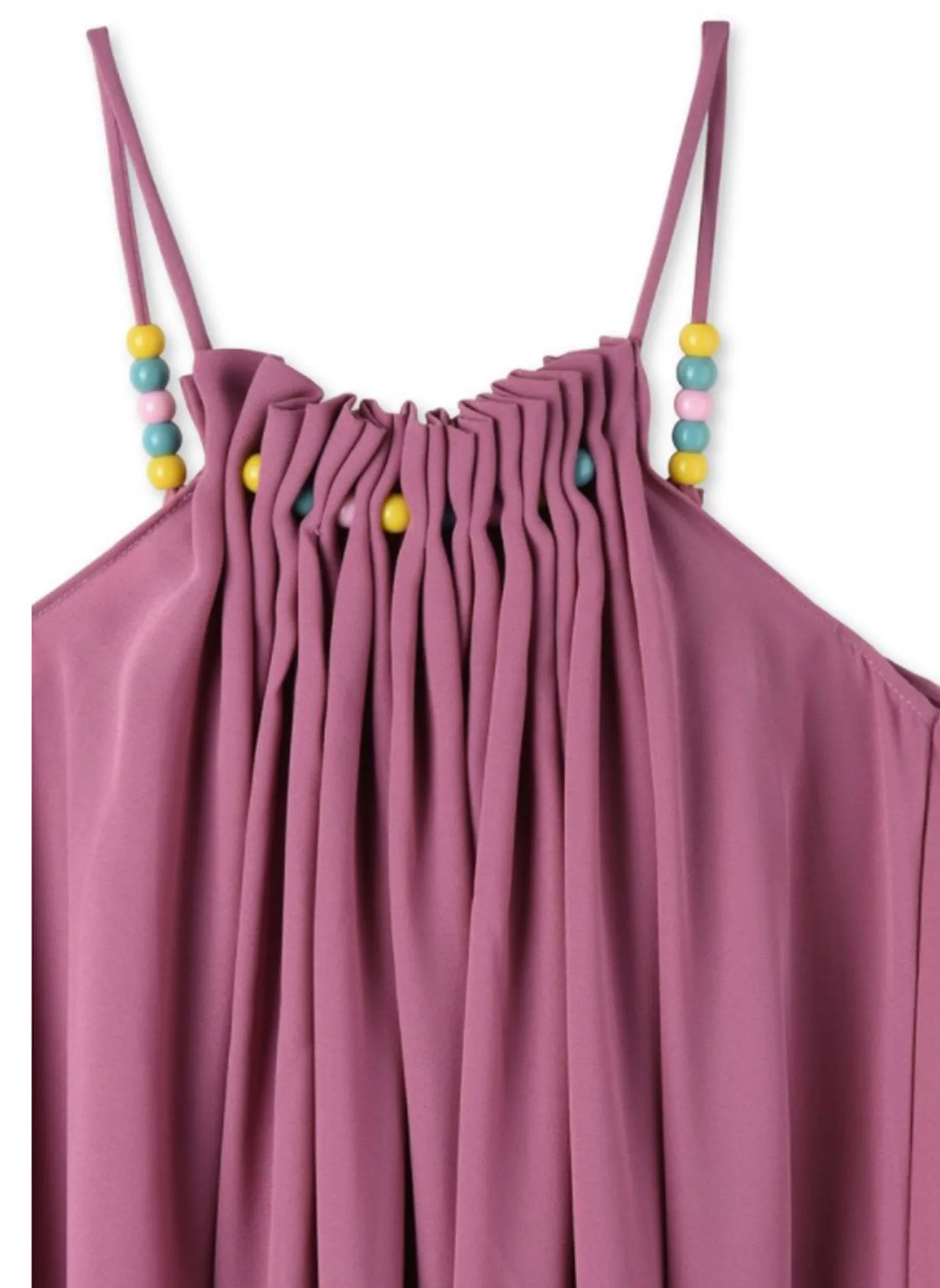 Stella McCartney Kids Hope Girls Flowy Crepe Dress w/ Beads at neck in Lilac