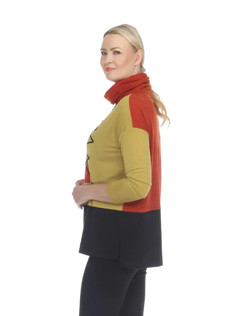 Terra T5408 Color Block Turtleneck Sweater