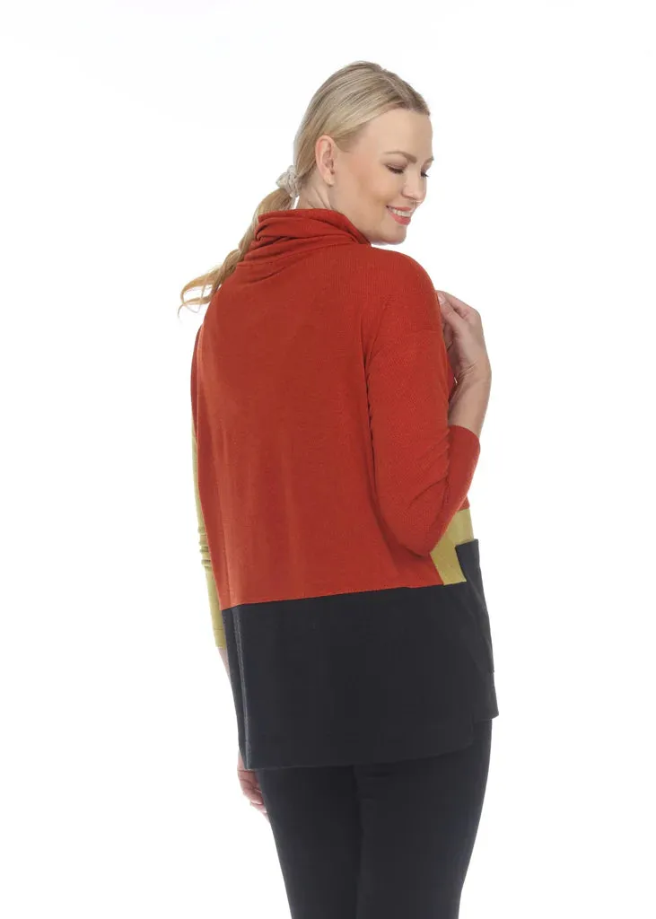 Terra T5408 Color Block Turtleneck Sweater