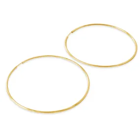 Thin Endless Hoop Earrings, Gold or Rose Gold