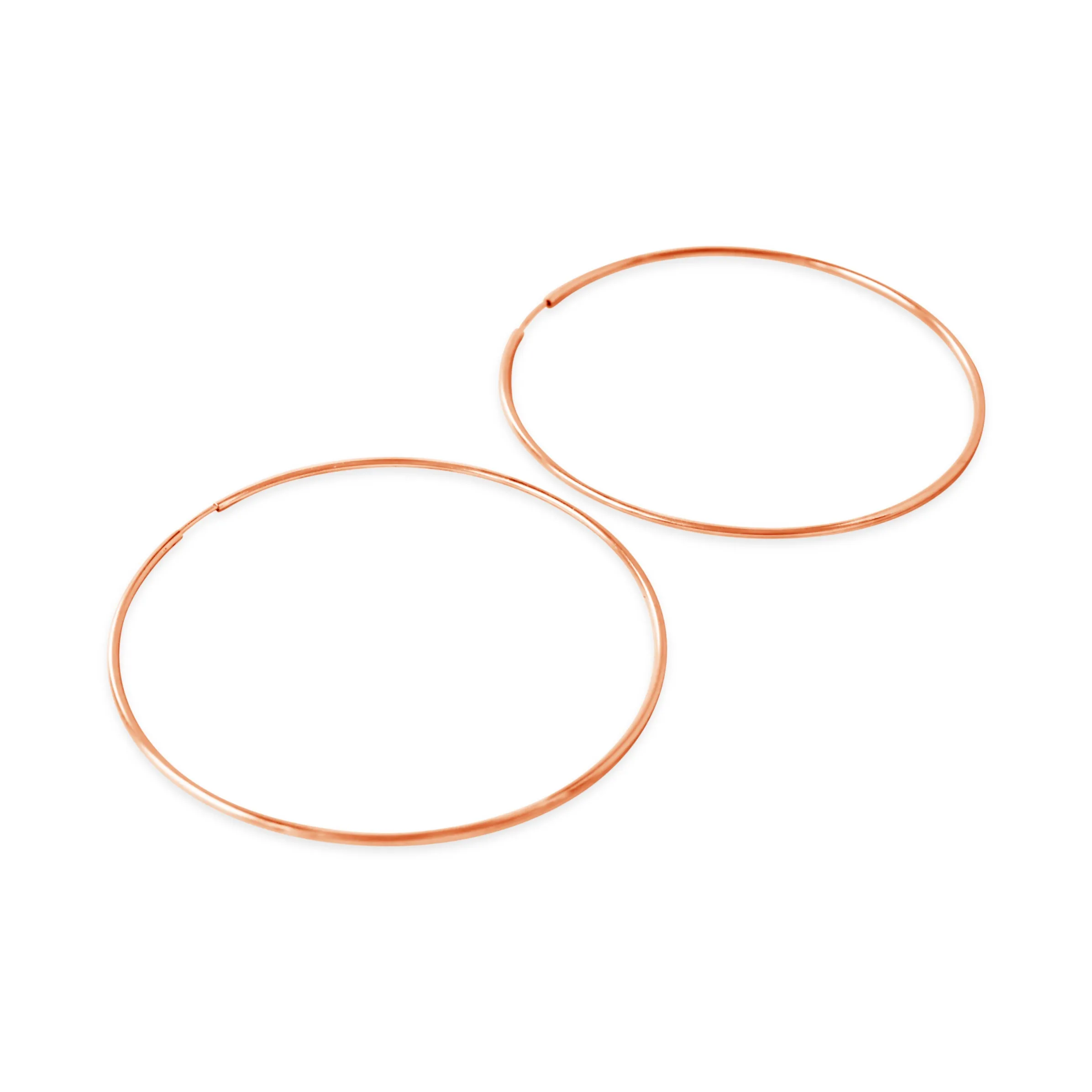 Thin Endless Hoop Earrings, Gold or Rose Gold