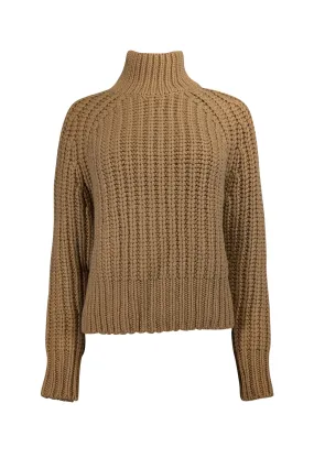 Vince - Camel Brown Cashmere & Wool Blend Turtleneck Sweater Sz M