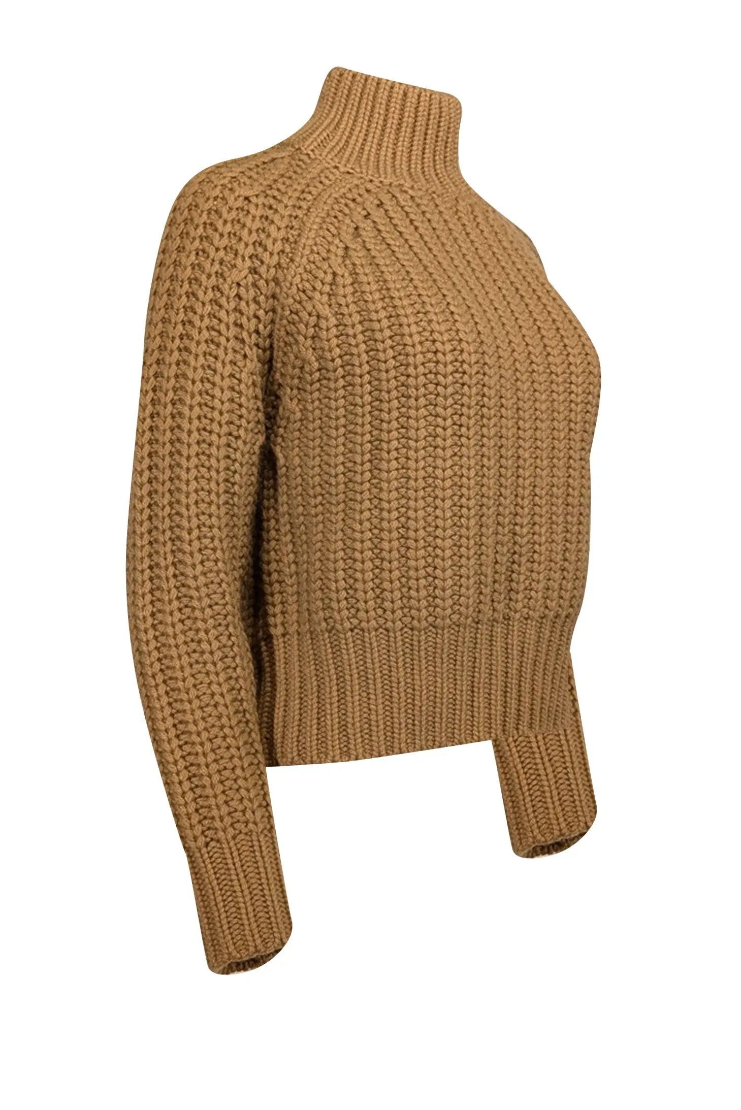 Vince - Camel Brown Cashmere & Wool Blend Turtleneck Sweater Sz S