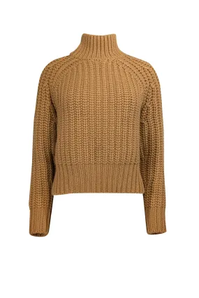 Vince - Camel Brown Cashmere & Wool Blend Turtleneck Sweater Sz S