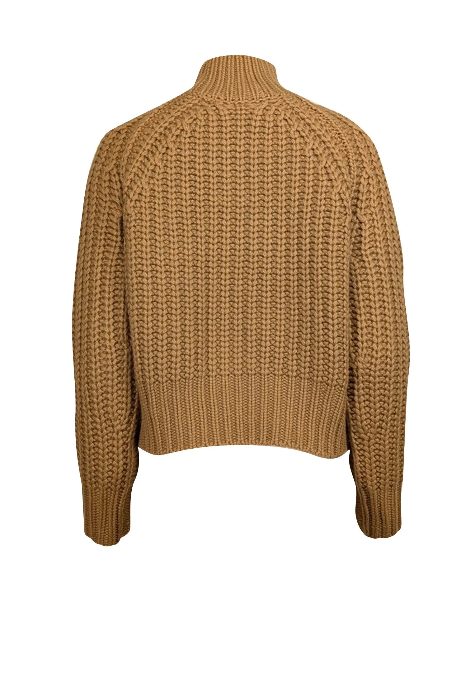 Vince - Camel Brown Cashmere & Wool Blend Turtleneck Sweater Sz S