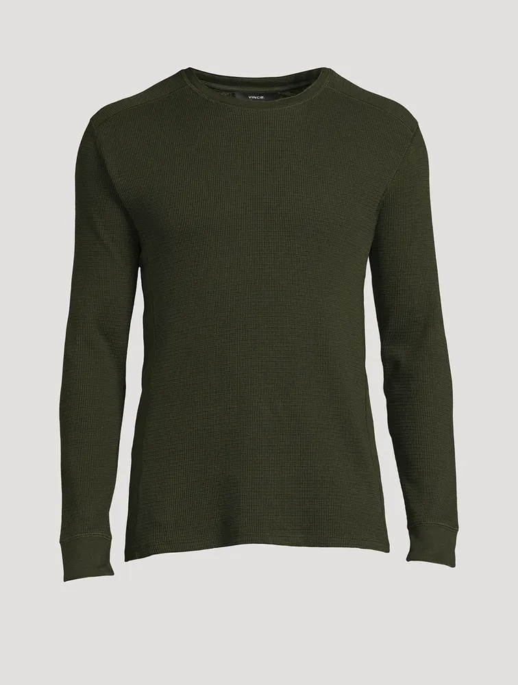 VINCE Thermal Long-Sleeve Crewneck Top