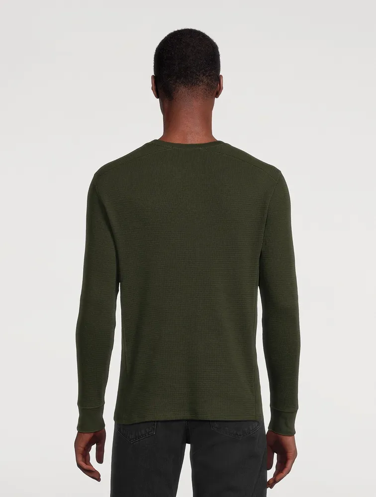 VINCE Thermal Long-Sleeve Crewneck Top