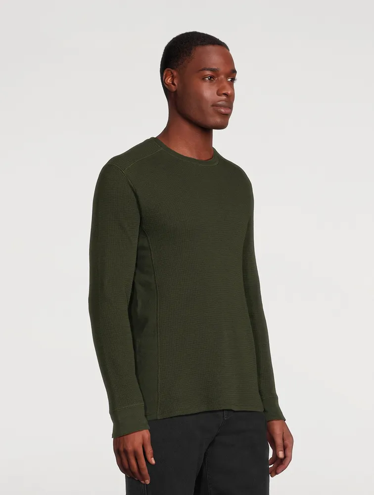 VINCE Thermal Long-Sleeve Crewneck Top