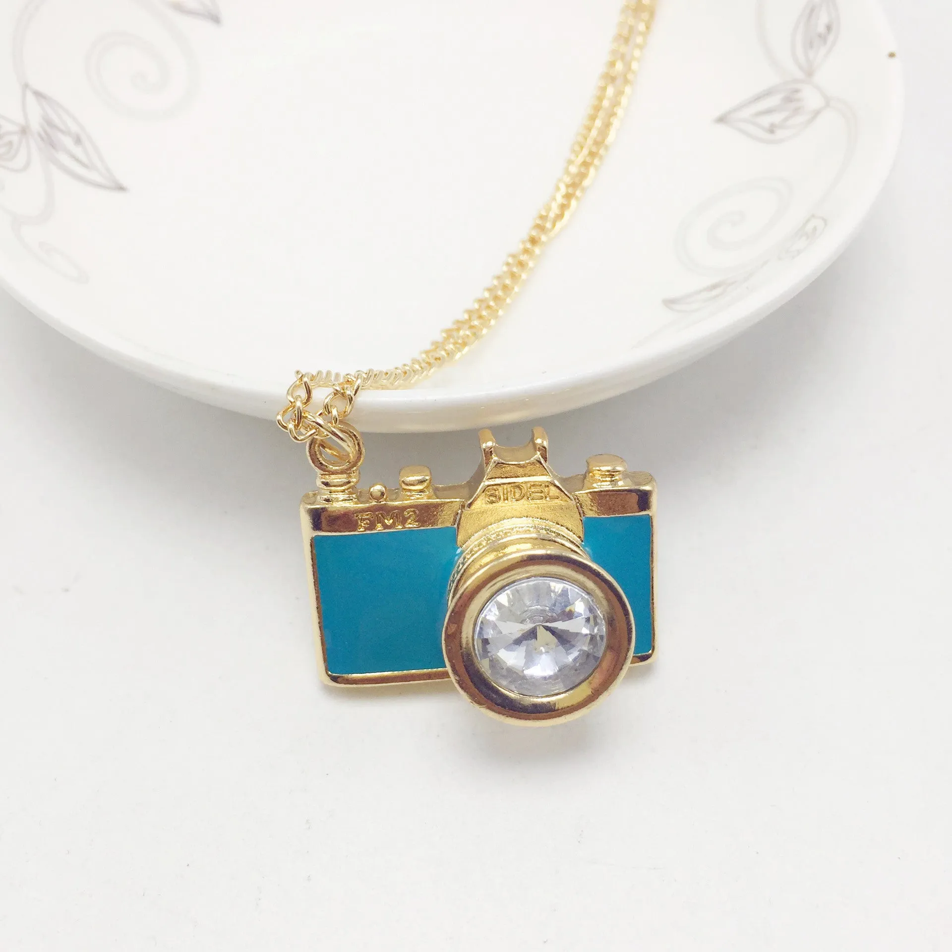 Vintage Camera Necklace Long Sweater Chain