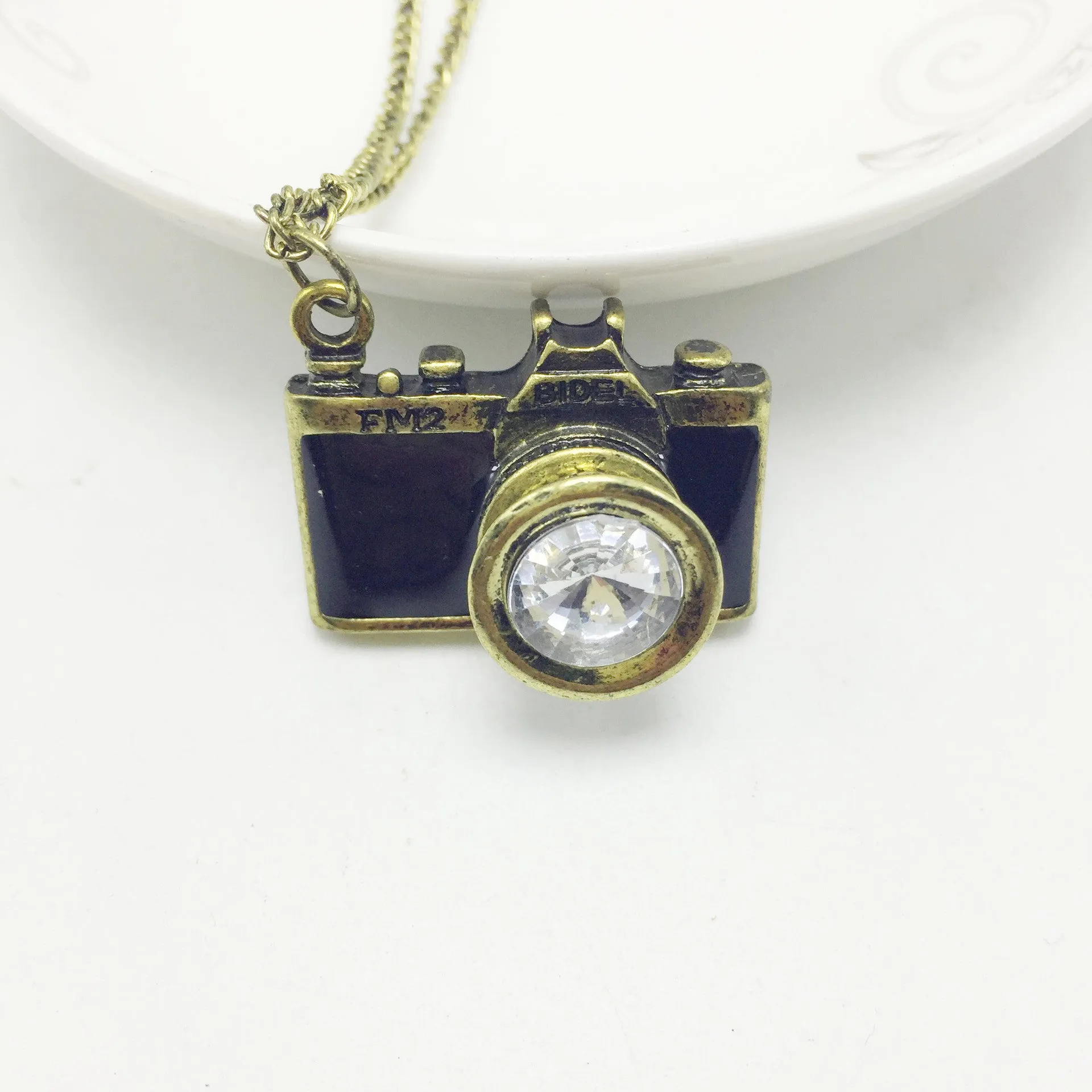 Vintage Camera Necklace Long Sweater Chain