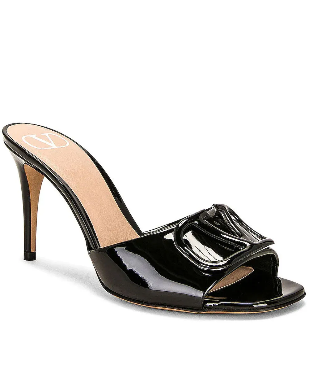 Vlogo Signature Slide Heel in Nero