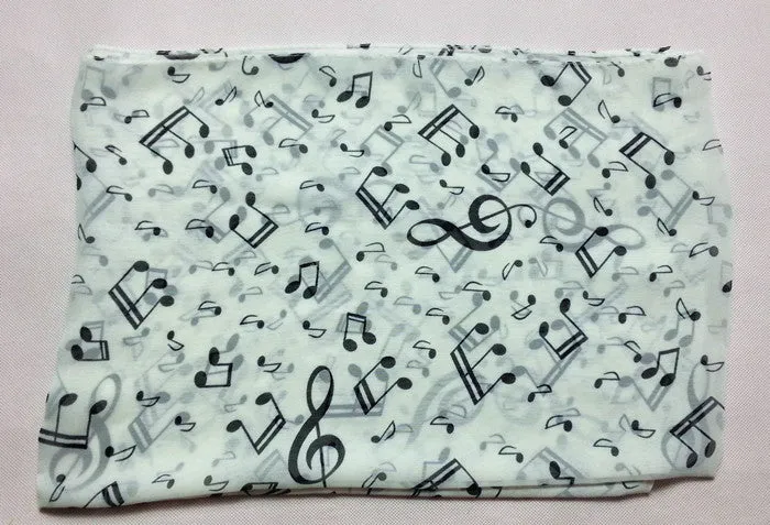 Women Lady Scarves Musical Note Printed Chiffon Neck Scarf Shawl Muffler Scarves Promotions Gift