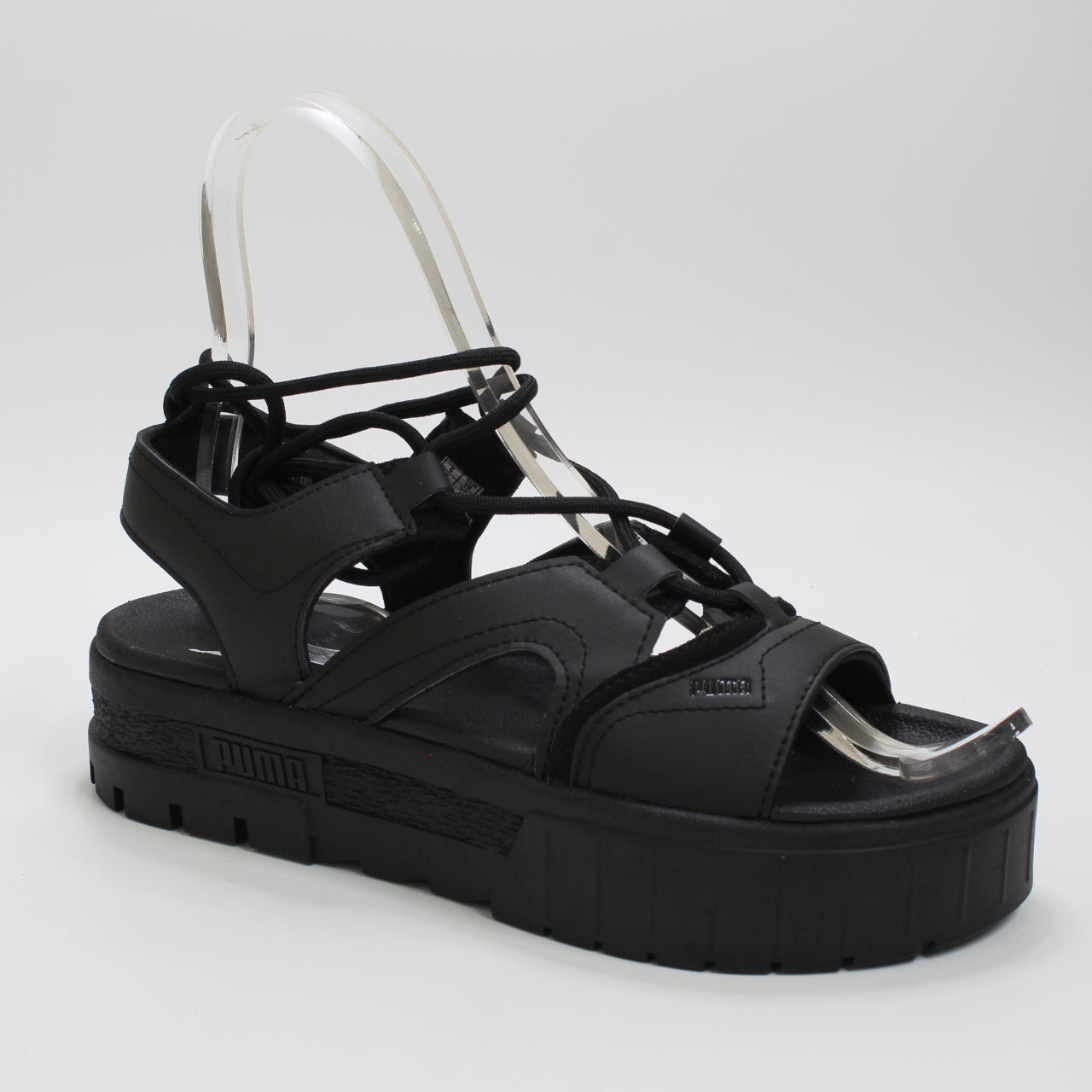 Womens Puma Mayze Sandal Laces Black White