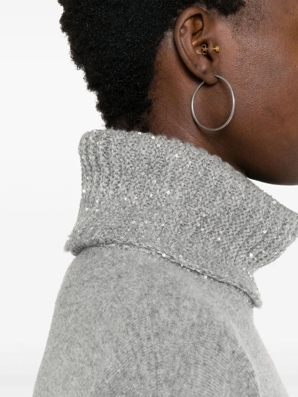 WOOL AND SILK BLEND TURTLENECK SWEATER