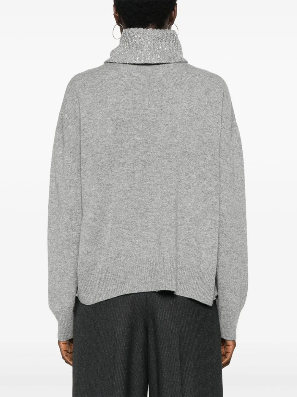 WOOL AND SILK BLEND TURTLENECK SWEATER