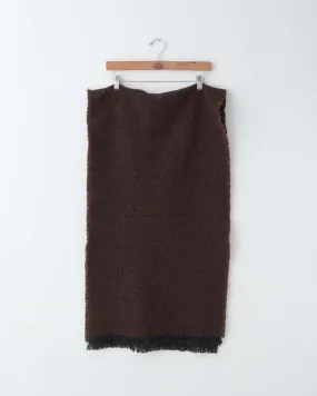 Wool Long Scarf - Brown