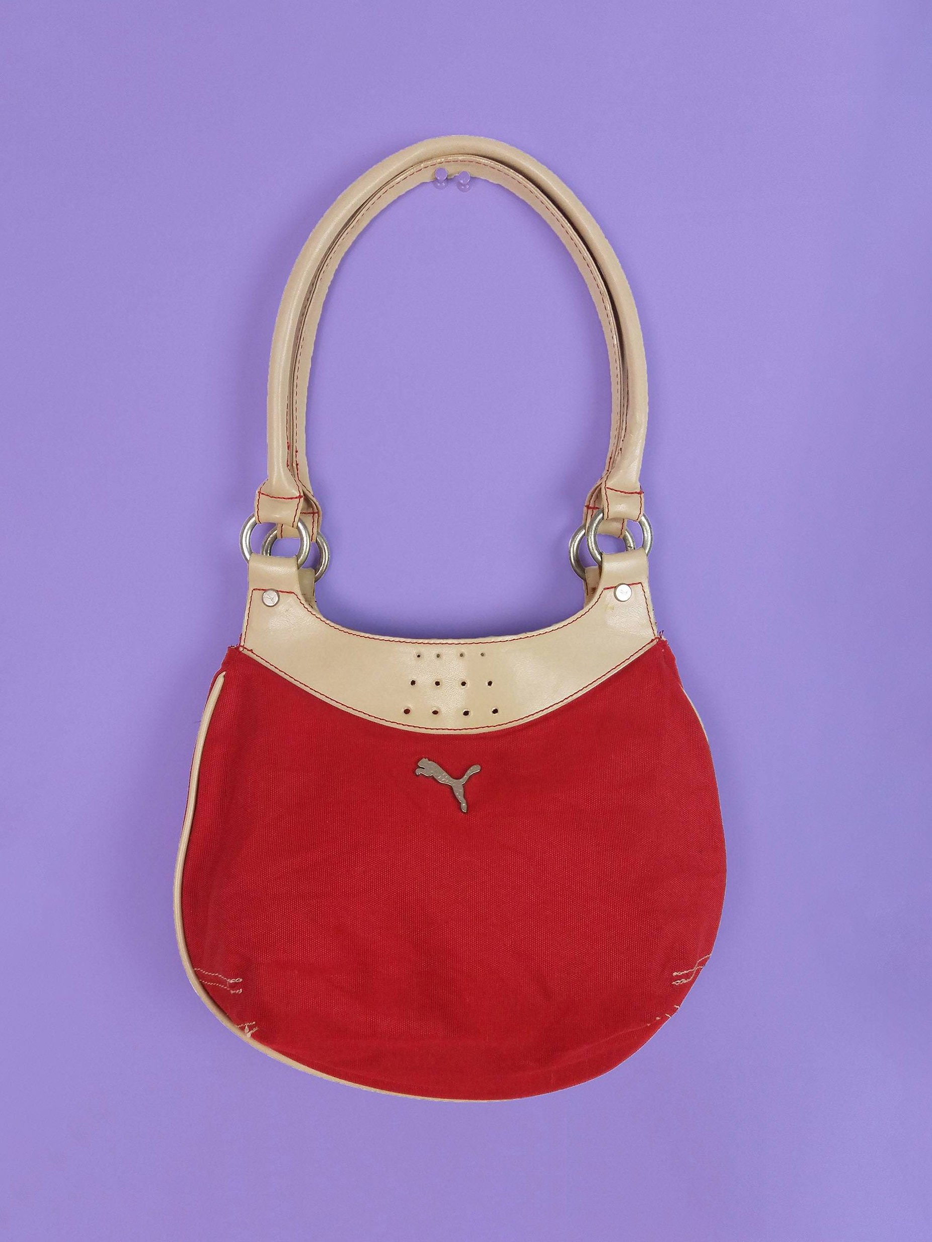 Y2K PUMA Shoulder Bag Red Canvas